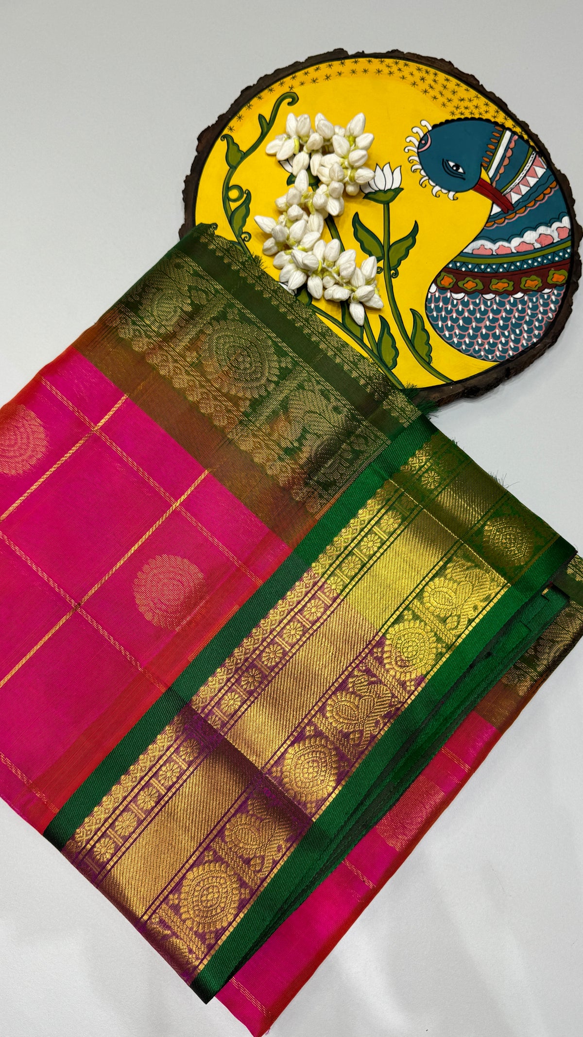 Mayil & Chakram Butta Pure Silk Cotton Saree