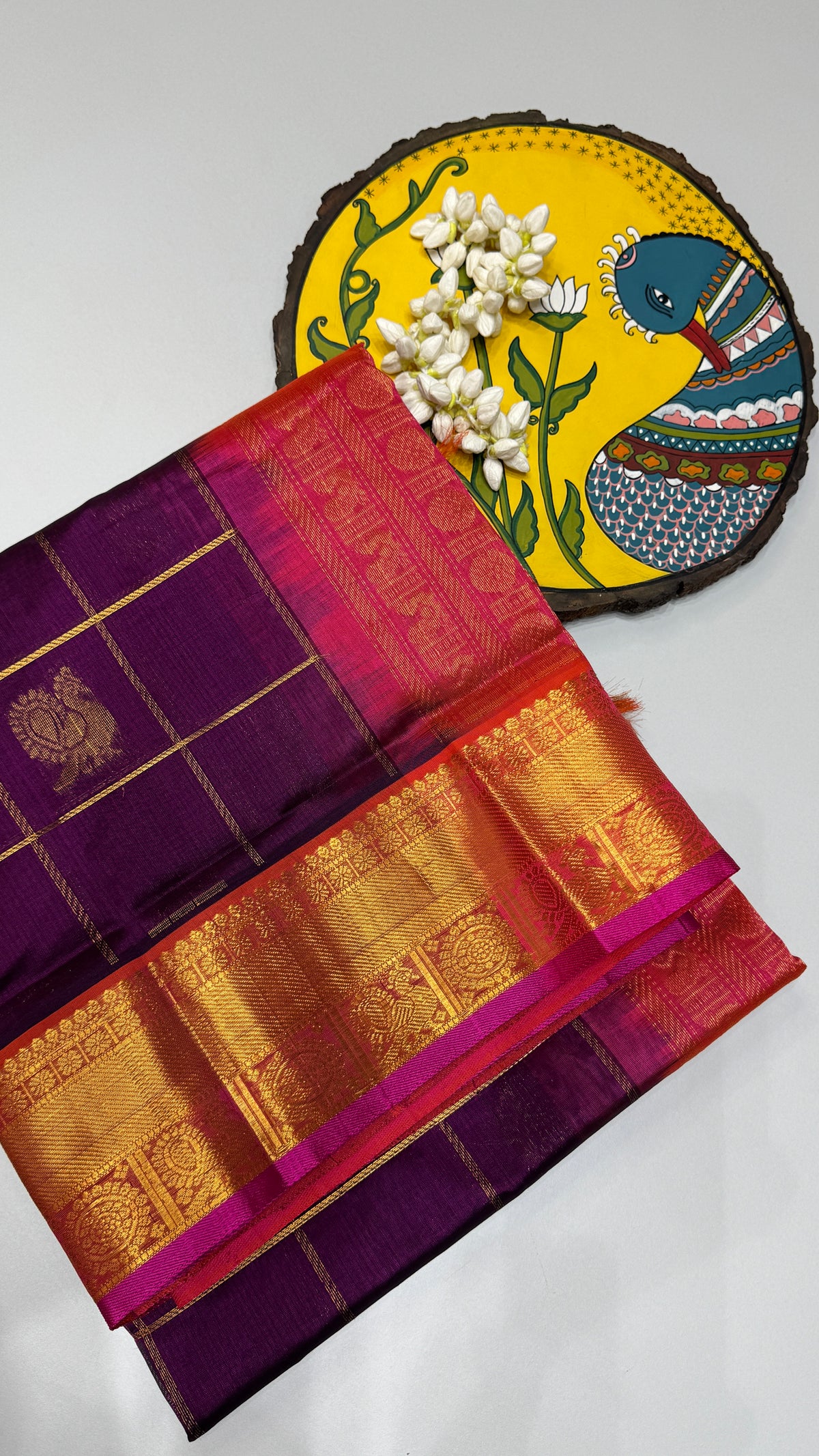 Mayil & Chakram Butta Pure Silk Cotton Saree