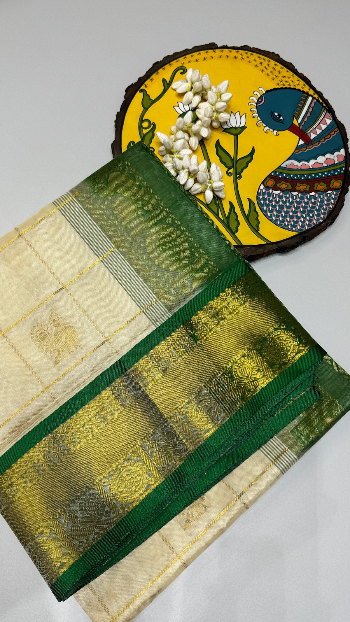 Mayil & Chakram Butta Pure Silk Cotton Saree