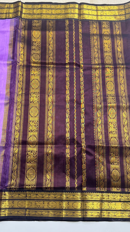 Pure Silk Cotton Saree with Korvai Borders