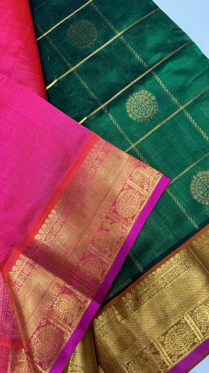 Mayil & Chakram Butta Pure Silk Cotton Saree