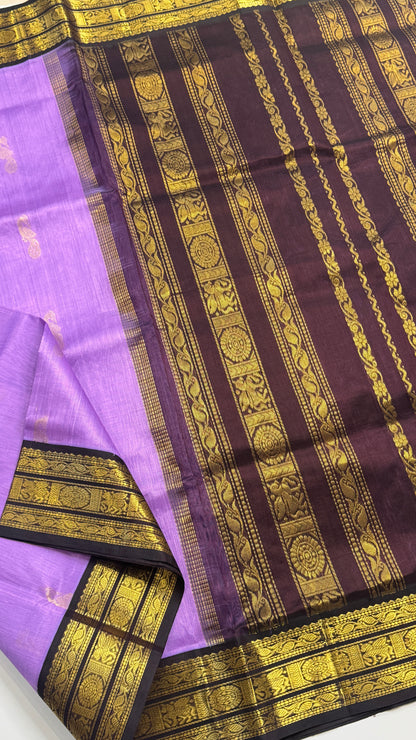 Pure Silk Cotton Saree with Korvai Borders