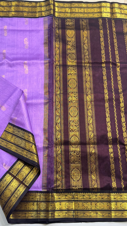 Pure Silk Cotton Saree with Korvai Borders