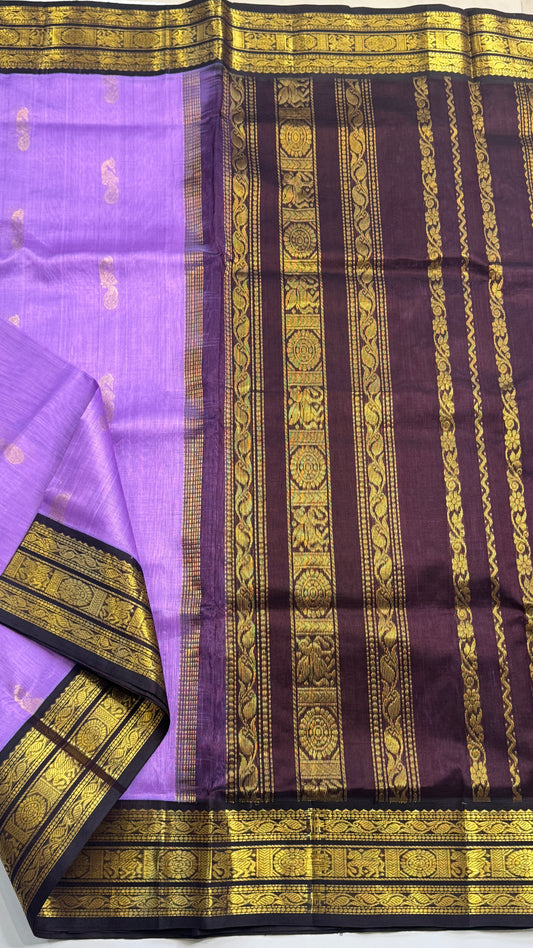 Pure Silk Cotton Saree with Korvai Borders