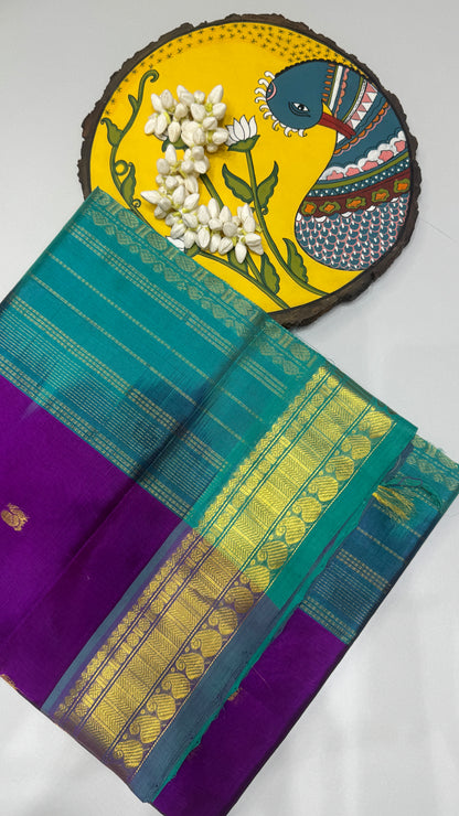 Butta Pure Silk Cotton Saree with non Korvai Border