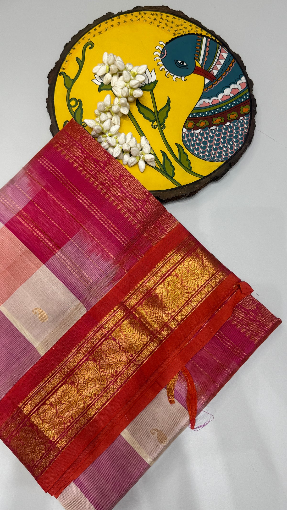 Korvai Palum Pazhamum Pure Silk Cotton Saree