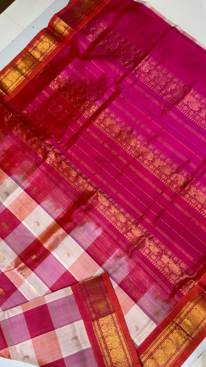 Korvai Palum Pazhamum Pure Silk Cotton Saree