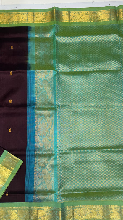 Butta Pure Silk Cotton Saree with Korvai Border