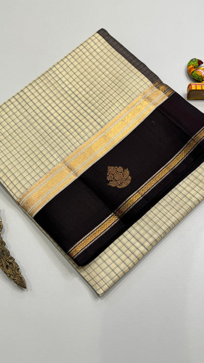 Pure Silk Cotton Saree with Thread Checks