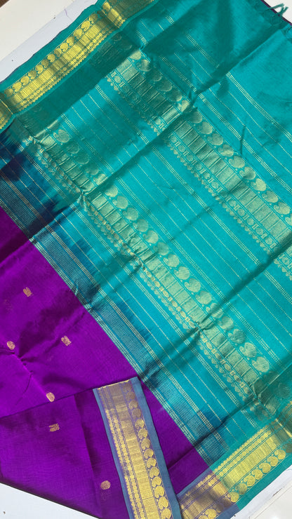 Butta Pure Silk Cotton Saree with non Korvai Border