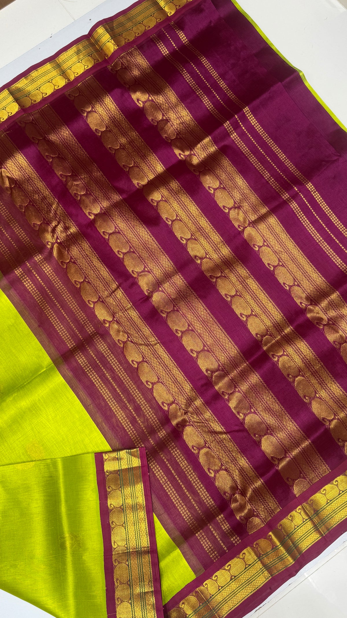 Butta Pure Silk Cotton Saree with Korvai Border