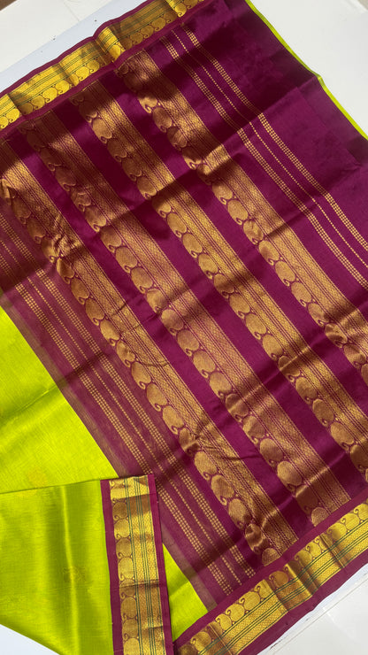 Butta Pure Silk Cotton Saree with Korvai Border