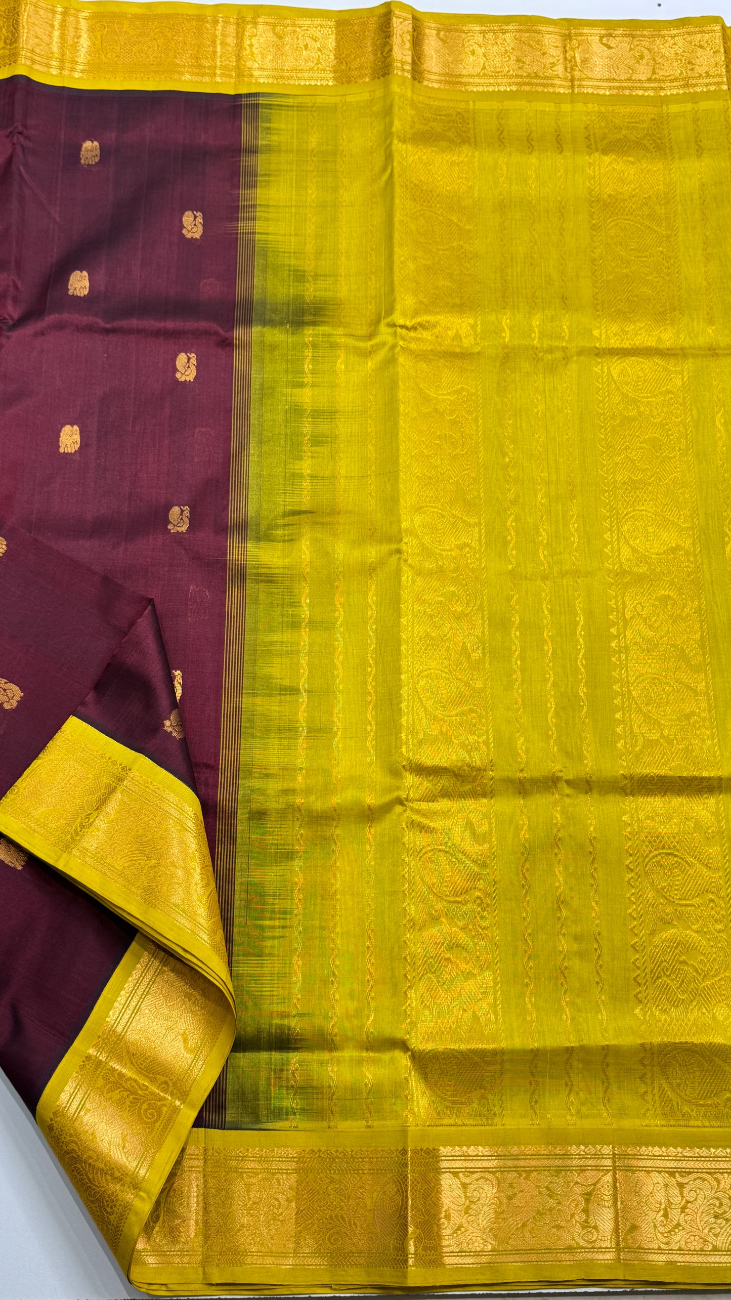 Pure Silk Cotton Saree with Korvai Borders