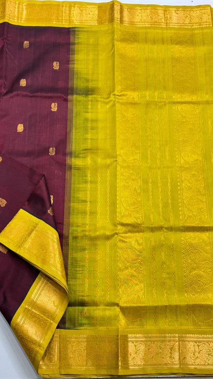 Pure Silk Cotton Saree with Korvai Borders