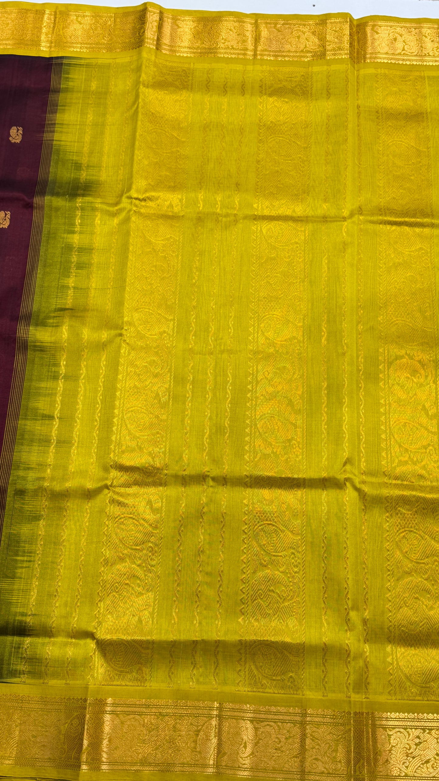 Pure Silk Cotton Saree with Korvai Borders