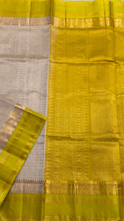 Checks Pure Silk Cotton with Korvai Border