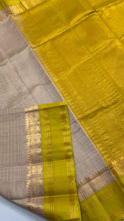 Pure Silk Cotton Saree with Korvai Borders