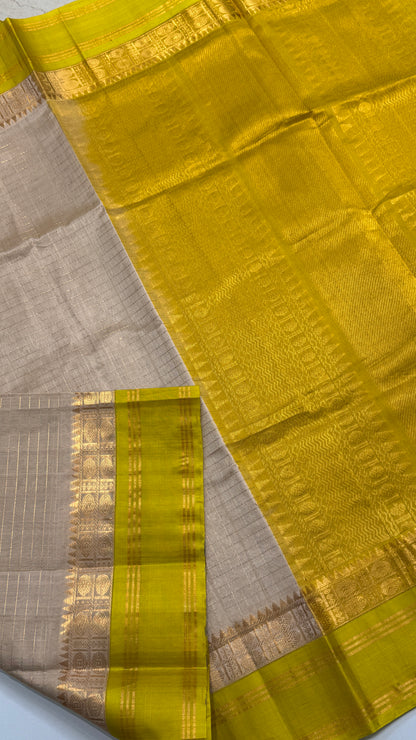 Pure Silk Cotton Saree with Korvai Borders