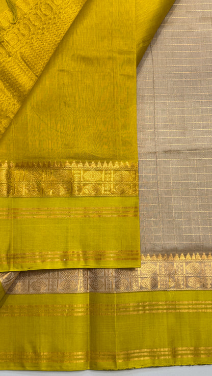 Pure Silk Cotton Saree with Korvai Borders