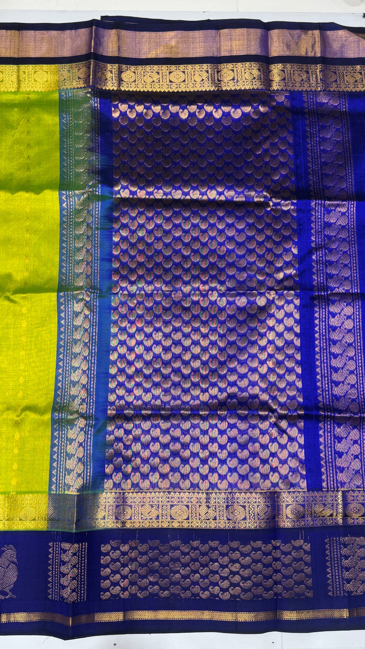 Butta Pure Silk Cotton Saree with Korvai Border