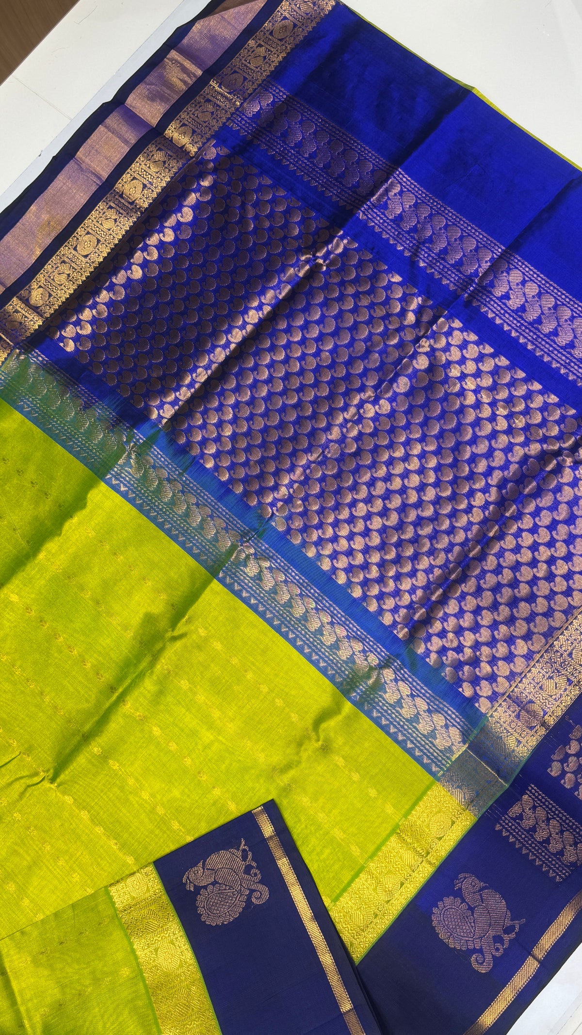 Butta Pure Silk Cotton Saree with Korvai Border