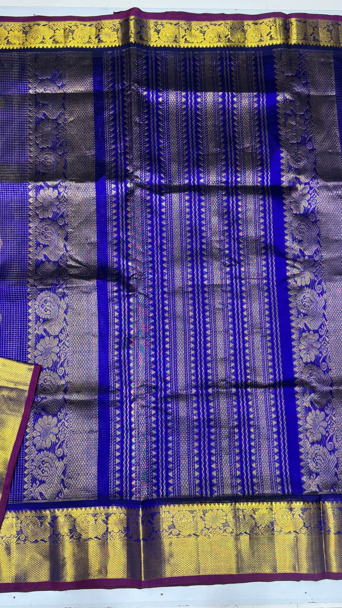 Zari Checks Pure Silk Cotton Saree