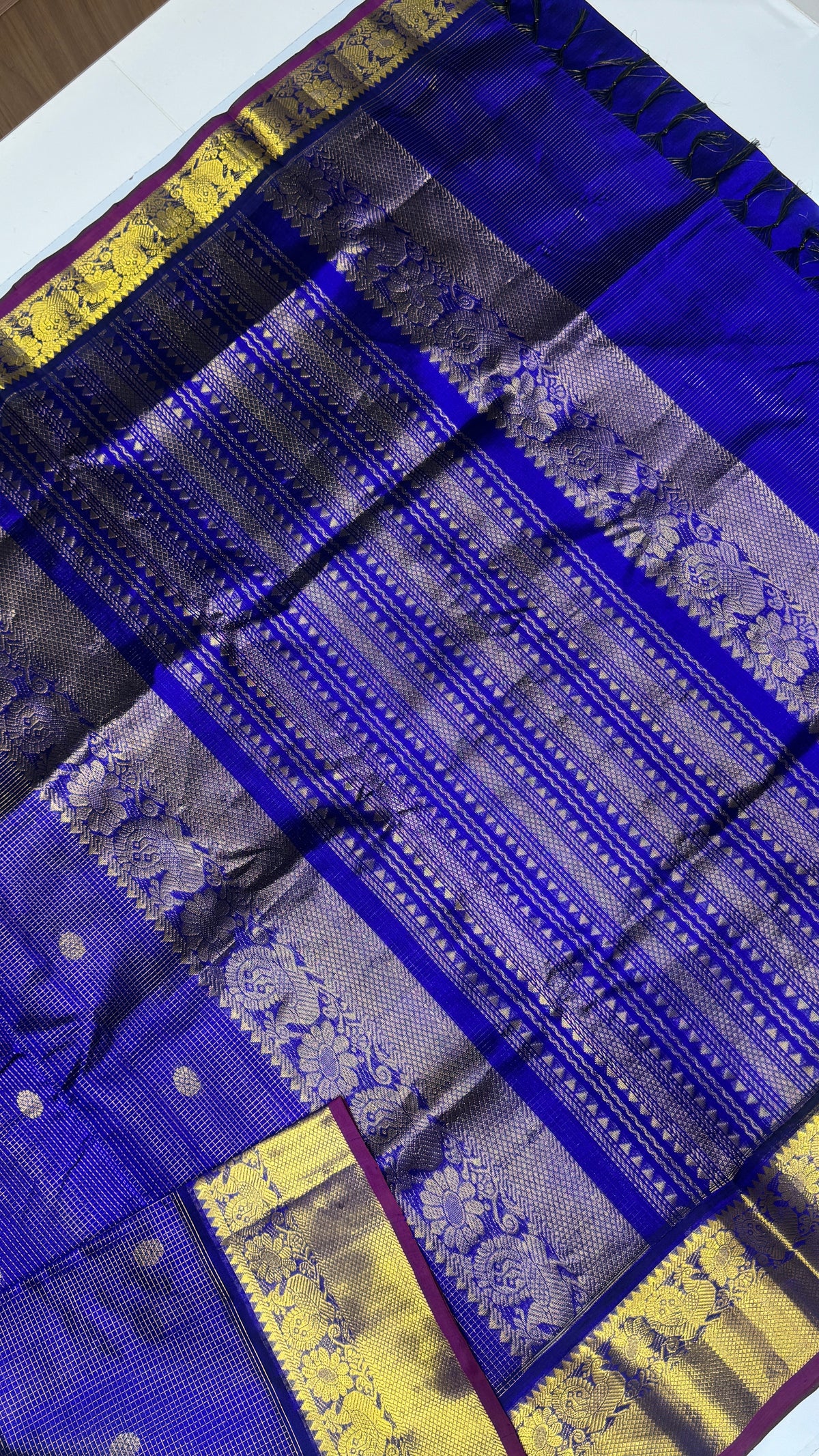 Zari Checks Pure Silk Cotton Saree