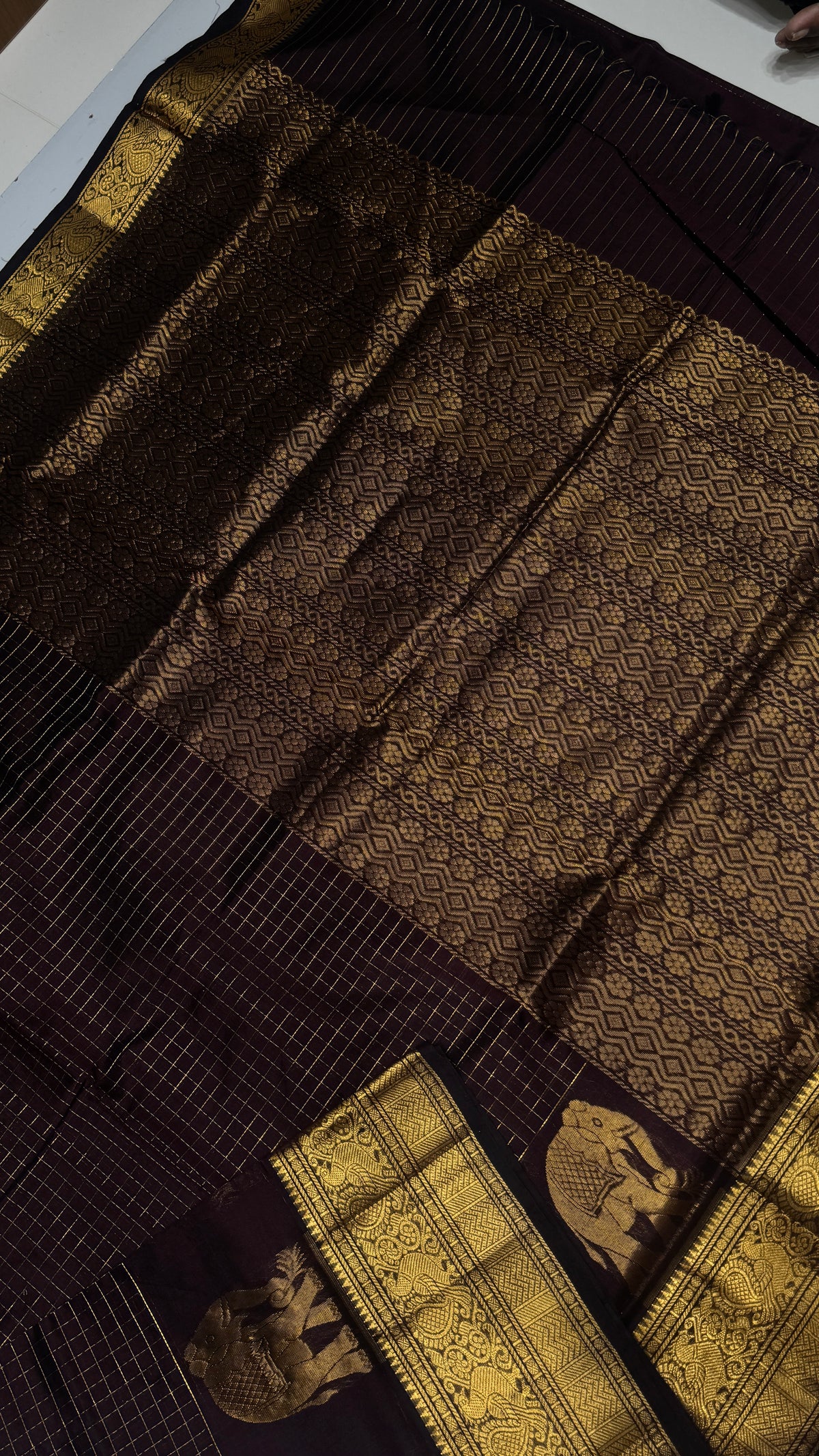 Zari Checks Pure Silk Cotton Saree