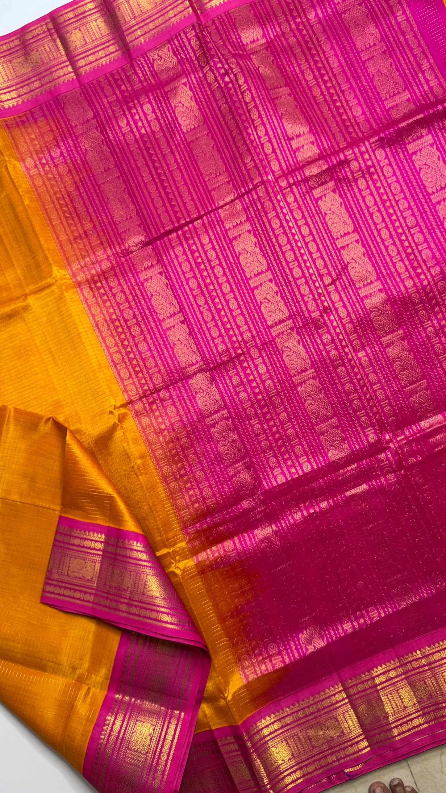 Vairoosi Pure Silk Cotton Saree with Korvai Border