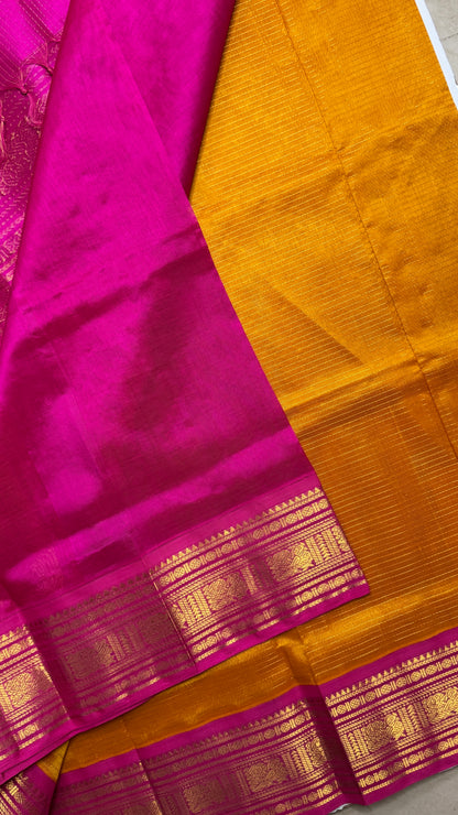 Vairoosi Pure Silk Cotton Saree with Korvai Border