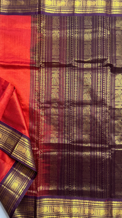 Vairoosi Pure Silk Cotton Saree with Korvai Border