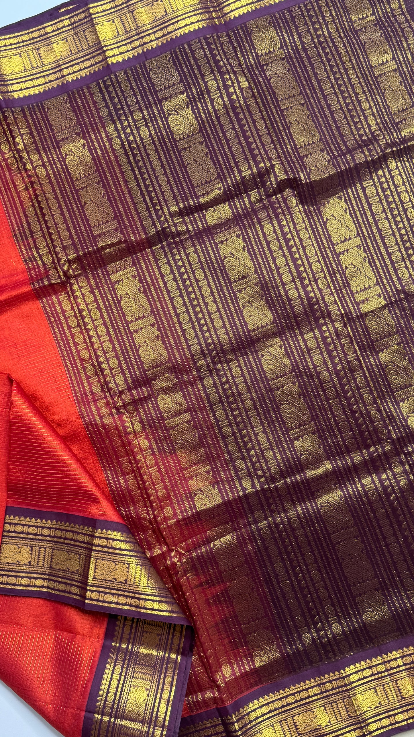 Vairoosi Pure Silk Cotton Saree with Korvai Border