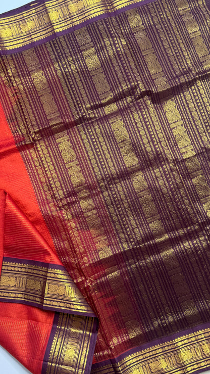 Vairoosi Pure Silk Cotton Saree with Korvai Border