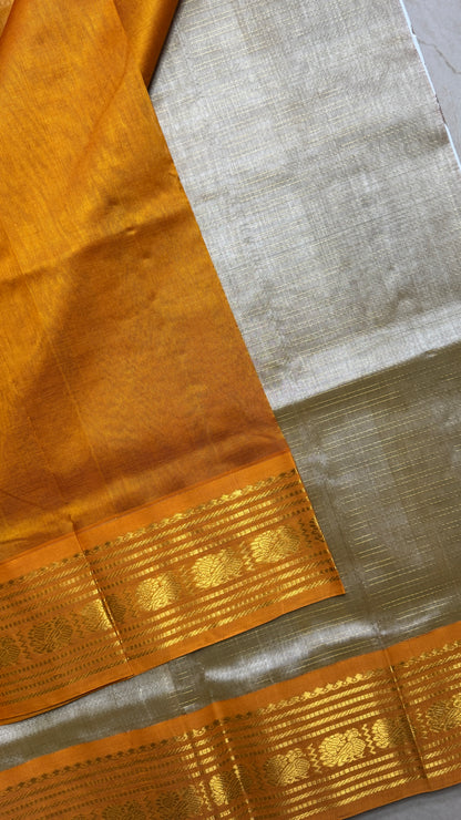 Vairoosi Pure Silk Cotton Saree with Korvai Border