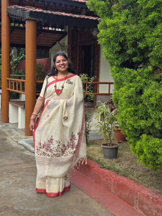 Tissue Linen Saree